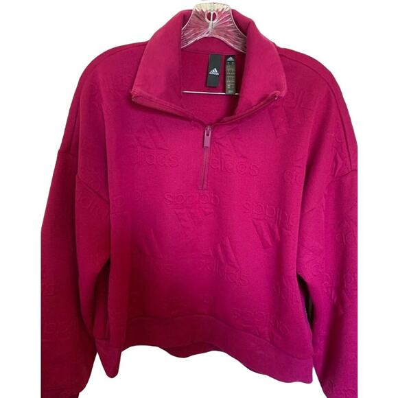 Adidas 1/4 zip pullover size Small magenta color women's - Picture 9 of 9